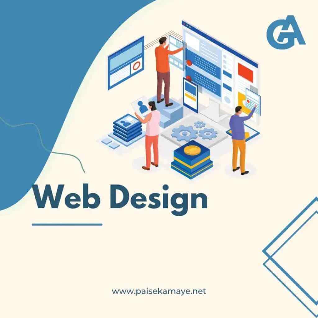 3 people standing and doing web design animation