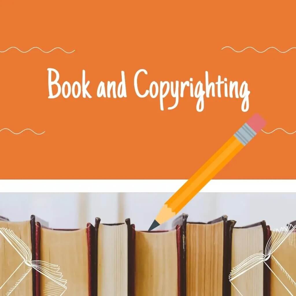copyrighting animation a pancil and books