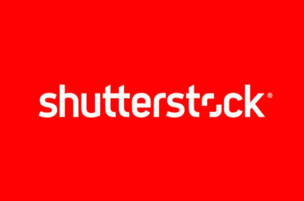 bold 'shutterstock' text on red background